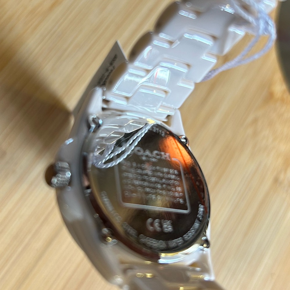 Coach Greyson Watch With 36mm Silver Sparkley Face & Light Pink Ceramic … - Picture 4 of 6